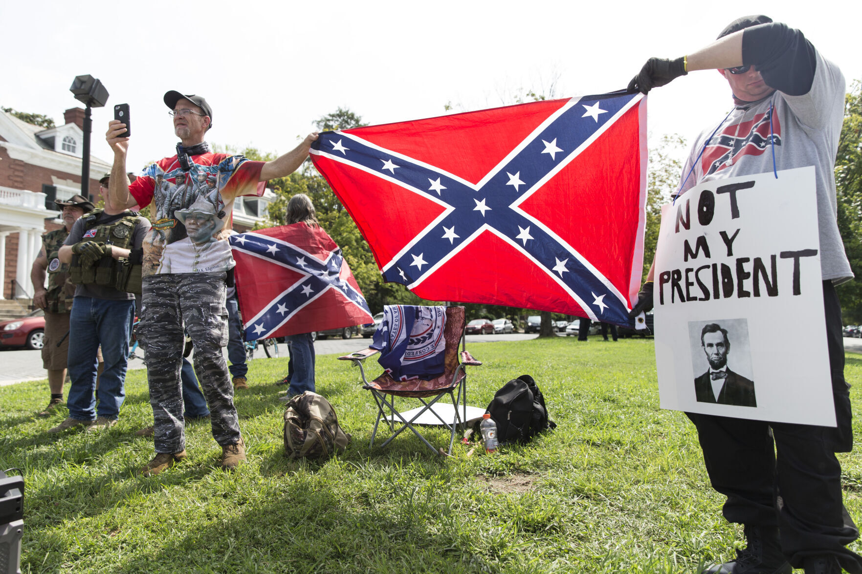 A rally to Protect The President Jefferson Davis Monument